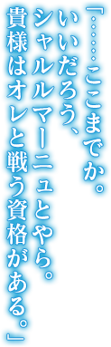 「……ここまでか。いいだろう、シャルルマーニュとやら。貴様はオレと戦う資格がある。」