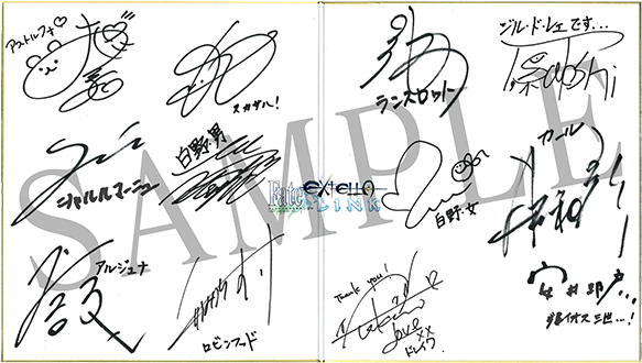 出演声優陣の寄せ書きサイン色紙